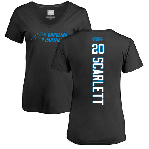 Carolina Panthers Black Women Jordan Scarlett Backer NFL Football #20 T Shirt->nfl t-shirts->Sports Accessory